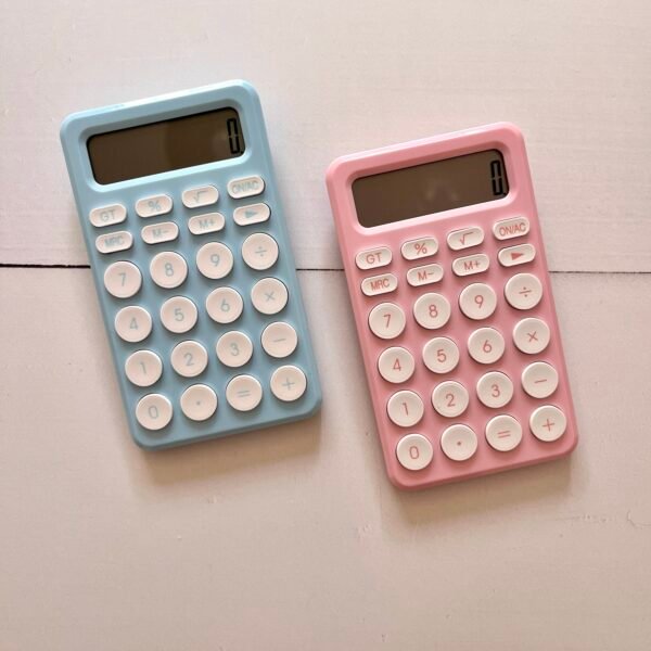 Calculadora celeste pastel